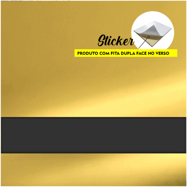 MDF 3MM DUPLA CAMADA GOLD/PRETO STICKER COM PELÍCULA