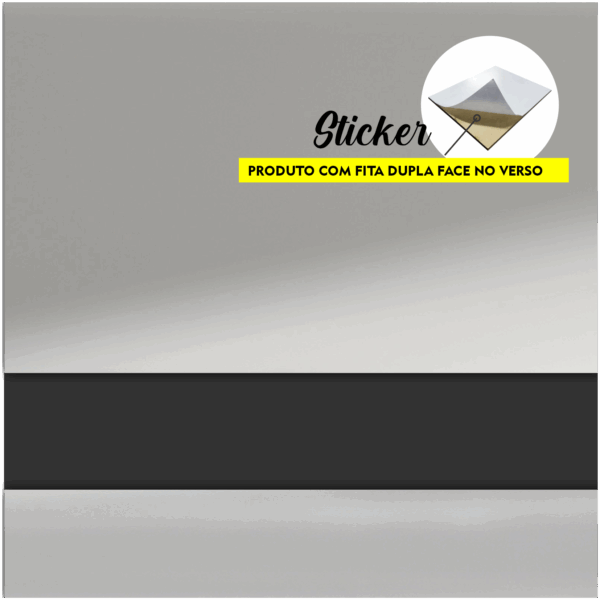 MDF 3MM DUPLA CAMADA SILVER/PRETO STICKER COM PELÍCULA